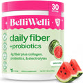 BelliWelli daily fiber + probiotics powder tub, 30 servings, watermelon flavor