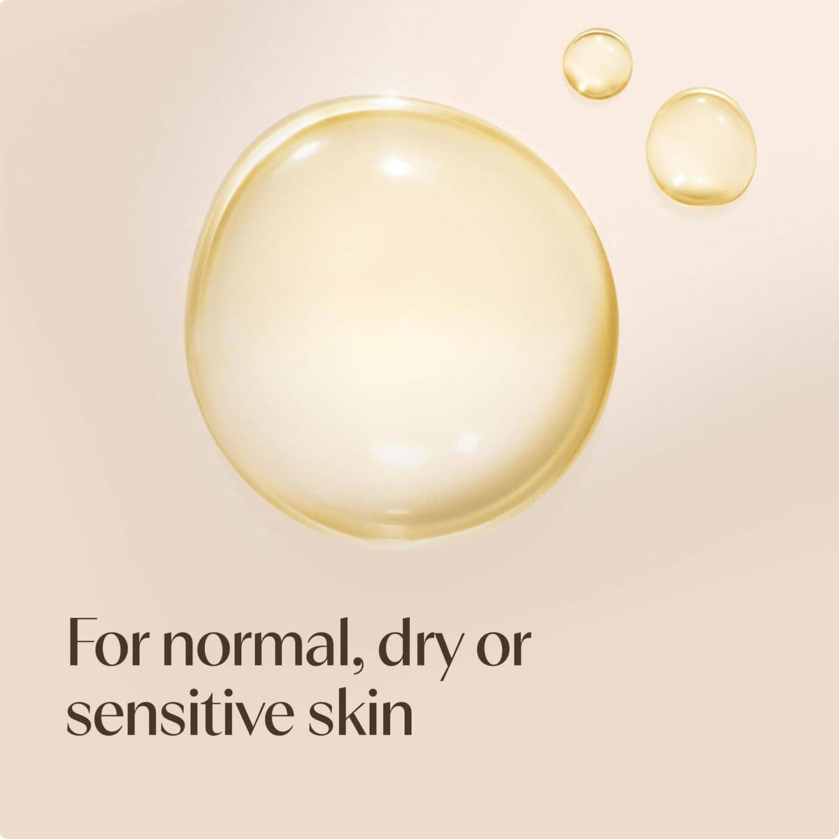 Glossy drop of body oil with oil mist finish, for normal to dry or sensitive skin