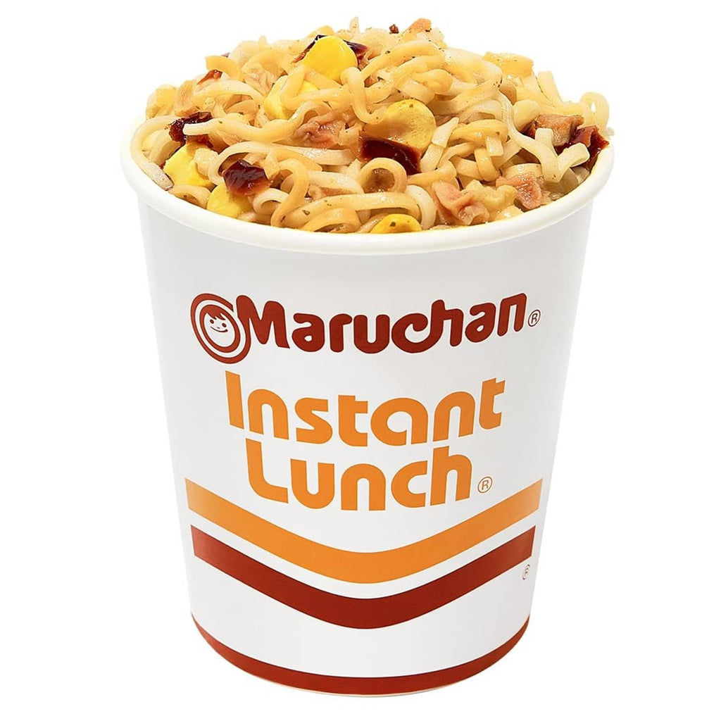 Maruchan Instant Lunch ramen noodle cup with noodles, Hot & Spicy Chicken flavor label
