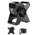 Uimoso portable utility fan, black housing with front grille and adjustable stand
