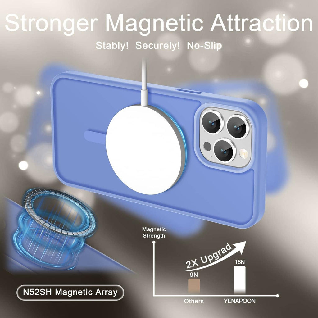 Matte purple phone case with MagSafe-style ring and dual camera cutouts