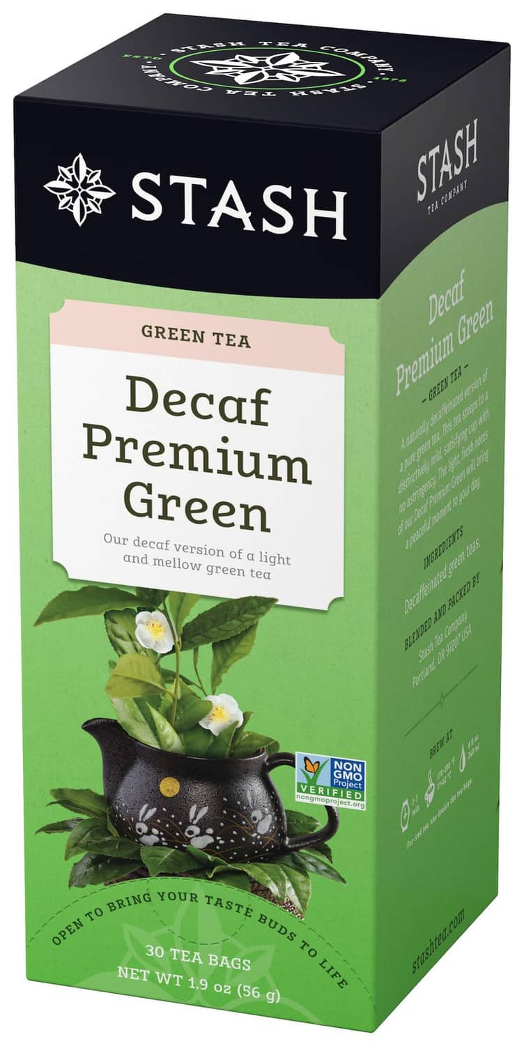 Stash Decaf Premium Green tea box, 30 decaf tea bags pack