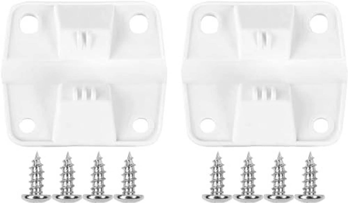 Cooler hinge replacement kit: white plastic hinge plates with stainless screws