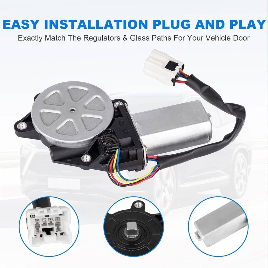 Power window lift motor assembly with plug-and-play wiring harness