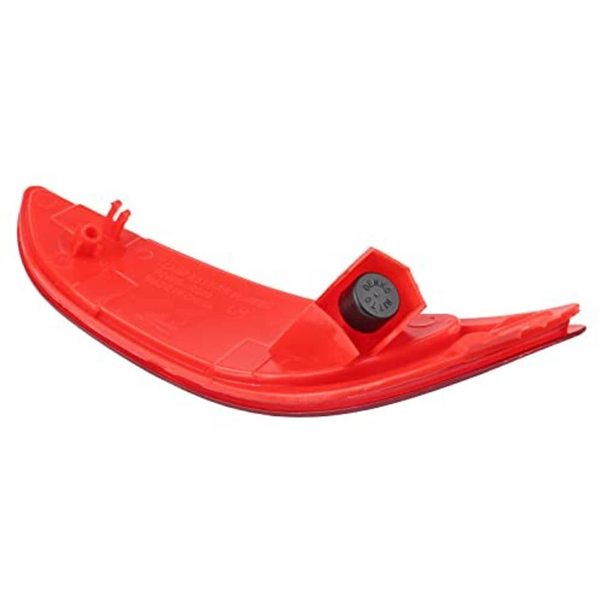 Red rear bumper reflector trim lens with back housing and circular socket
