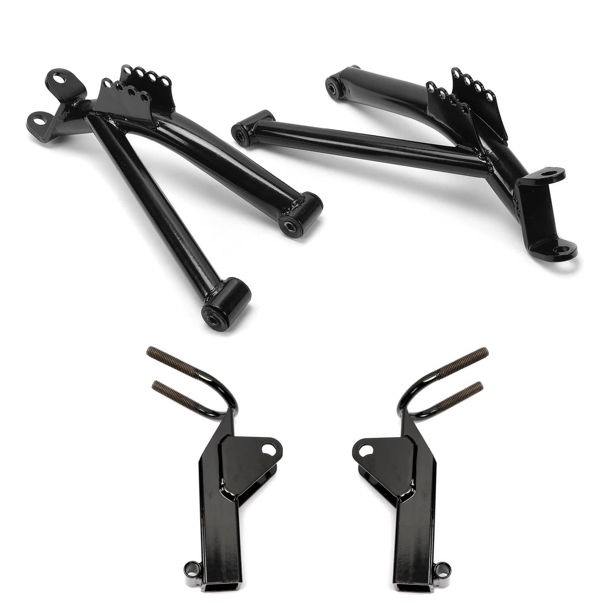Set of black A-arm lift arms with curved legs and two lower brackets