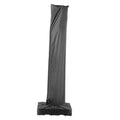 Grey patio umbrella cover for offset cantilever, tall bag with weighted base