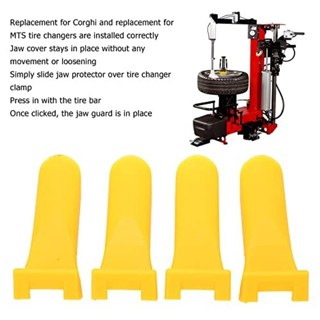 Yellow replacement jaw guard covers, four-piece set with tabbed bases
