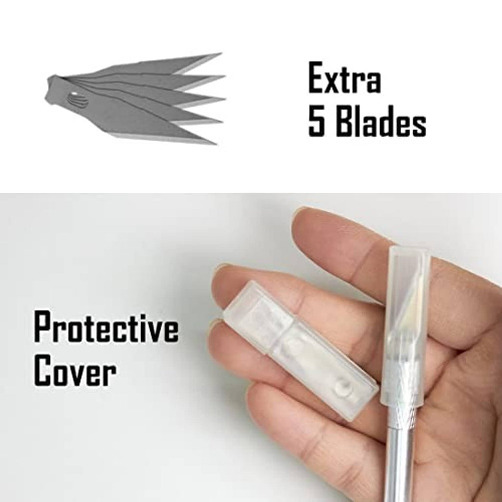 Replaceable blade squeegee with protective cover, shown in hand