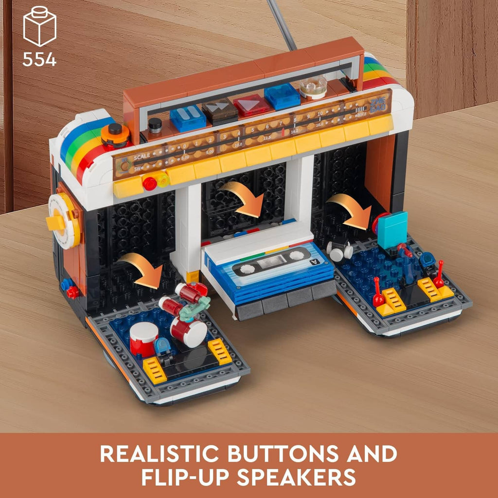 RivetOak Vziimo Retro Radio Classic Series Building Blocks Medium, Set