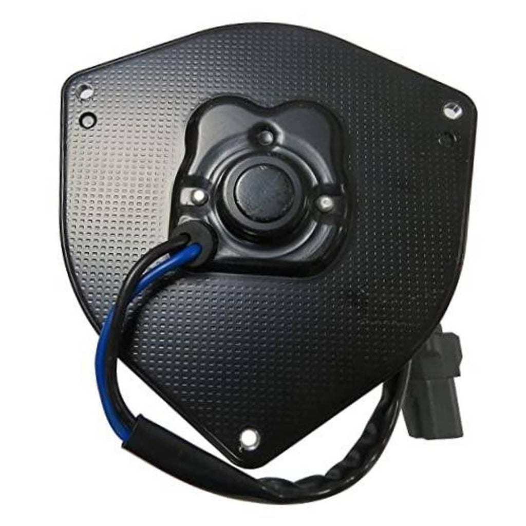 Replacement cooling fan motor for Honda CR-V, black housing with blue wire lead