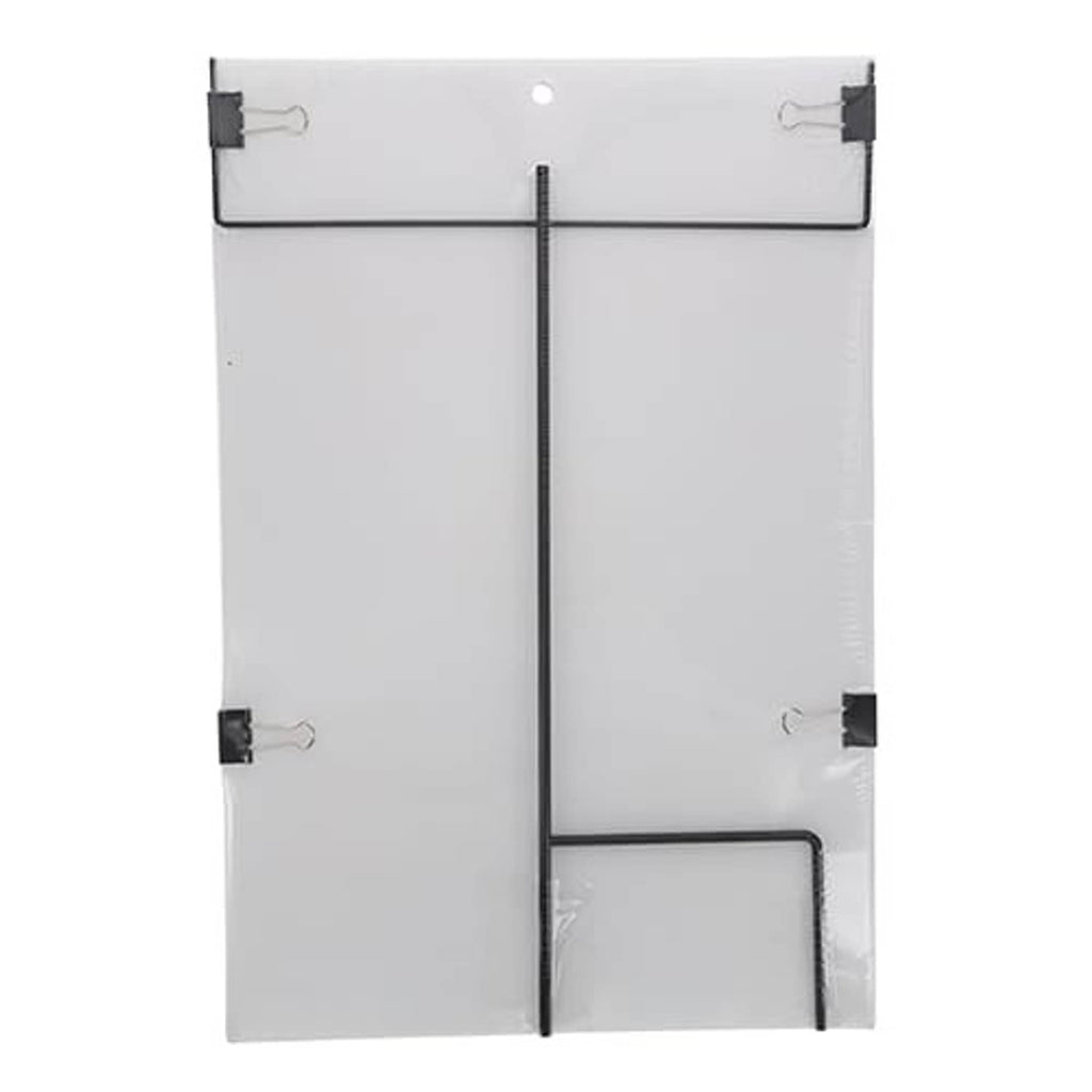 Portable 12x18 target stand frame with tear-down legs and corner clips