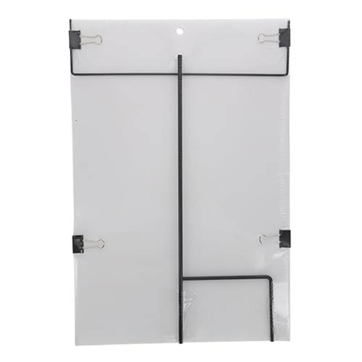 Portable 12x18 target stand frame with tear-down legs and corner clips
