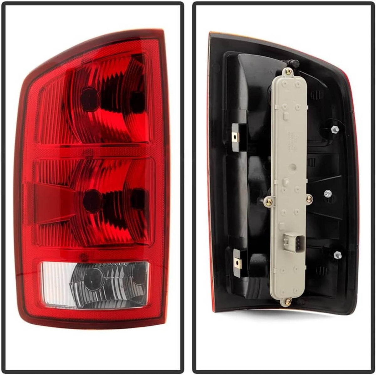 Red tail light with clear reflector and internal circuit board, pickup truck rear lamp