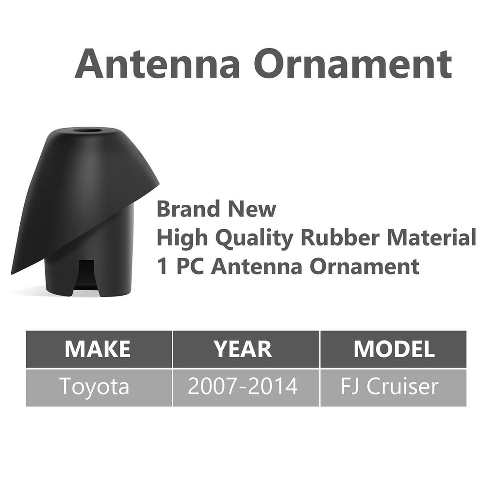 Black rubber antenna ornament, one-piece antenna base cap