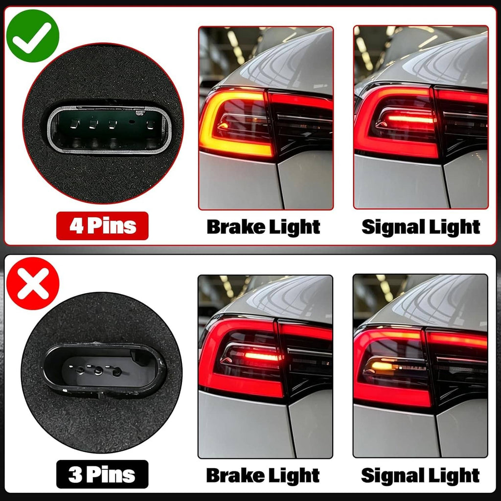 Tail light assembly with 4-pin connector, red lens, and black housing.
