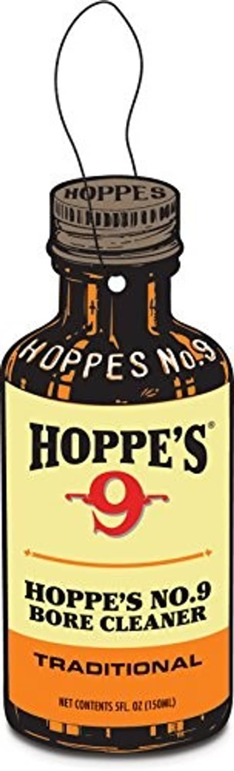 Hoppe's No. 9 air freshener bottle, traditional scent, with hanging loop