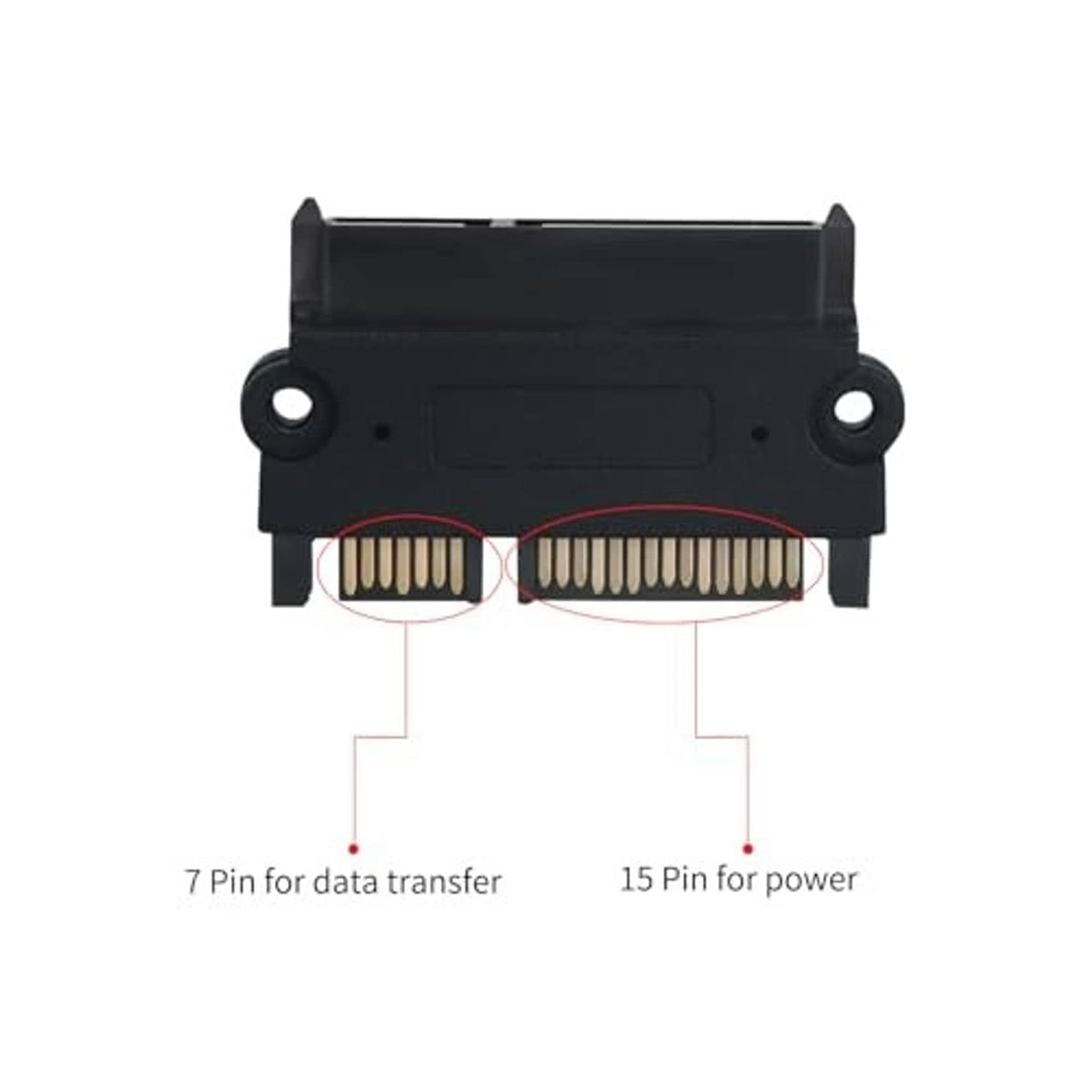 SATA HDD adapter extender, 22-pin male to 22-pin female, with 7 data and 15 power contacts