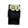 CDI ignition control box with 6-pin connector, black housing and cream plug