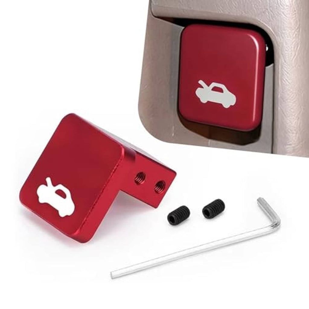 Red hood release handle kit with bracket, two screws, and L-shaped hex key