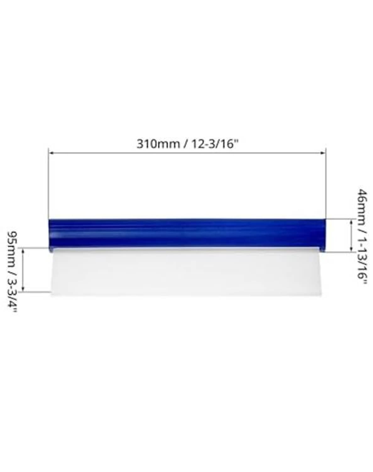Car squeegee tool dimensions: 310mm (12-3/16in) blue handle with white blade