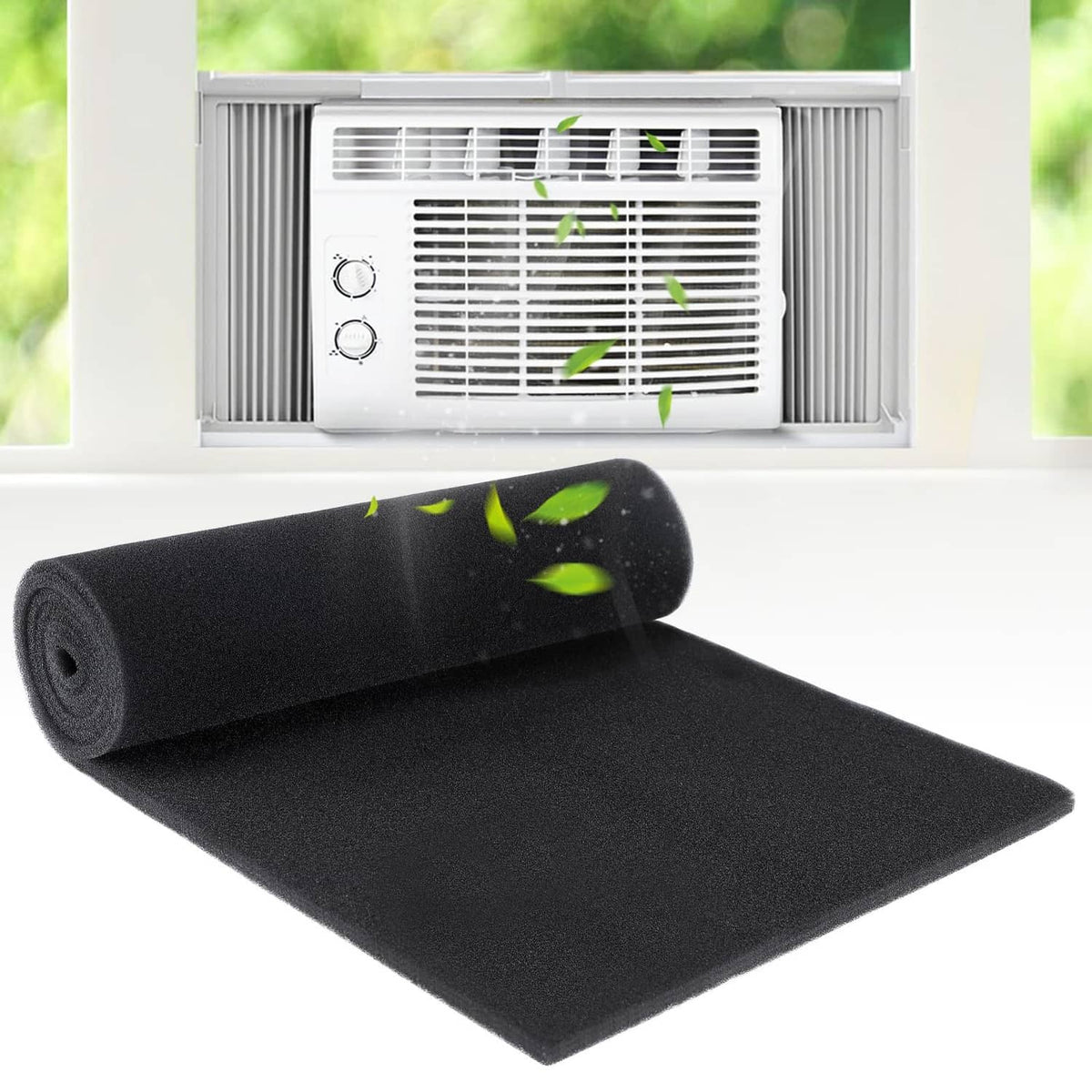Cuttable air conditioner filter pad, black foam roll