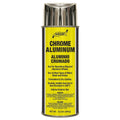 Chrome aluminum aerosol spray paint can with yellow label, 12 oz size