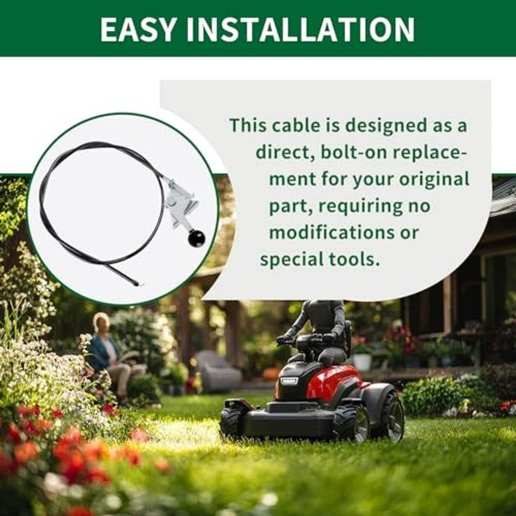 Throttle control cable with silver bracket and black knob for direct bolt-on replacement