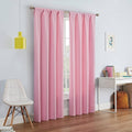 Eclipse blackout thermal rod pocket window curtain, dusty pink with rod-pocket top