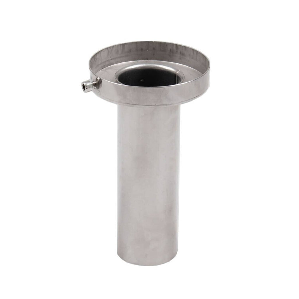 Stainless steel exhaust silencer insert with round collar and outlet opening