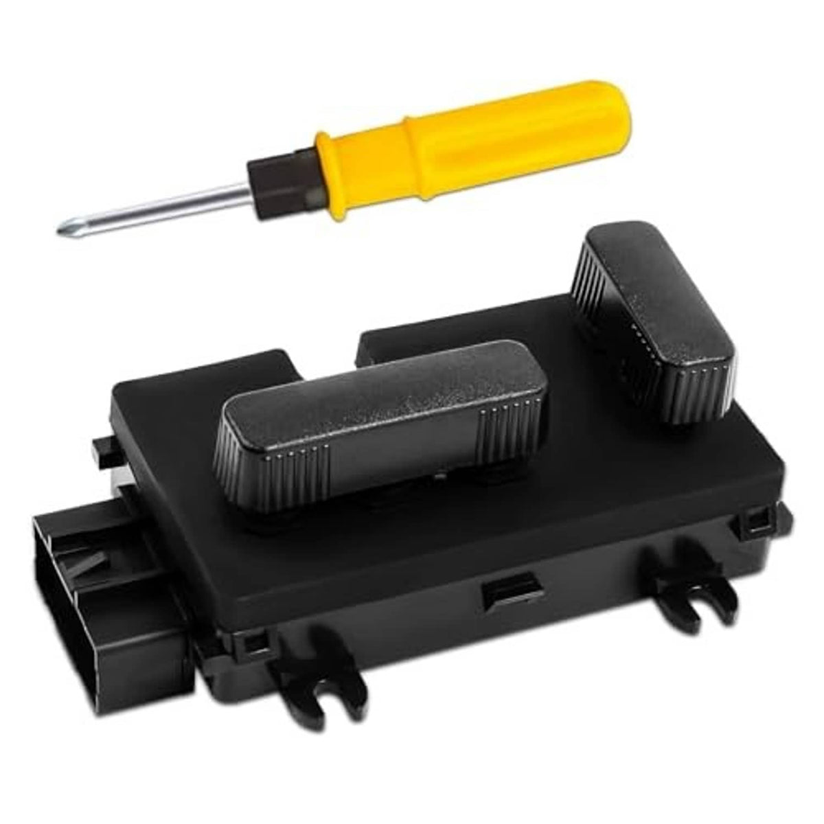 Power seat recline switch module with two ridged lever caps