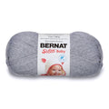 Light gray acrylic baby yarn skein, 140 g label on center