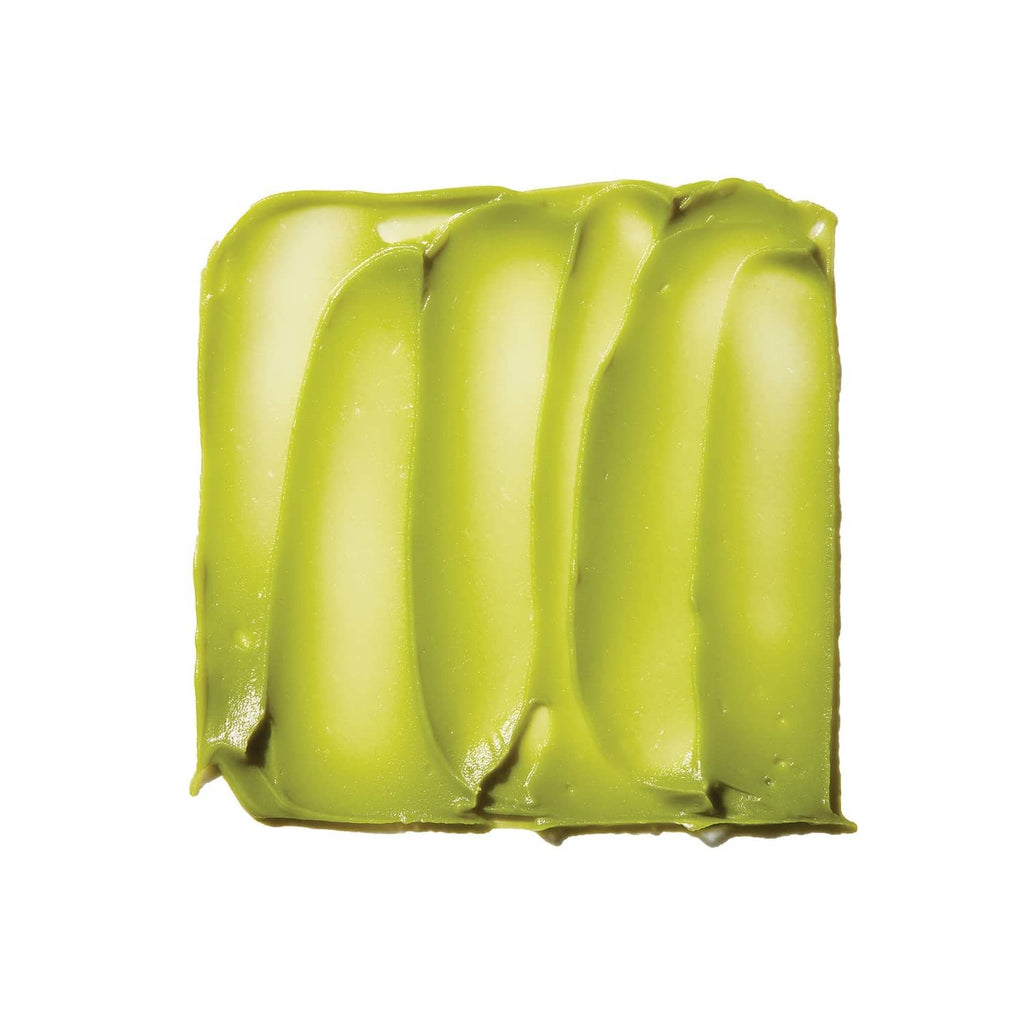 e.l.f. green primer gel swatch, thick glossy smear