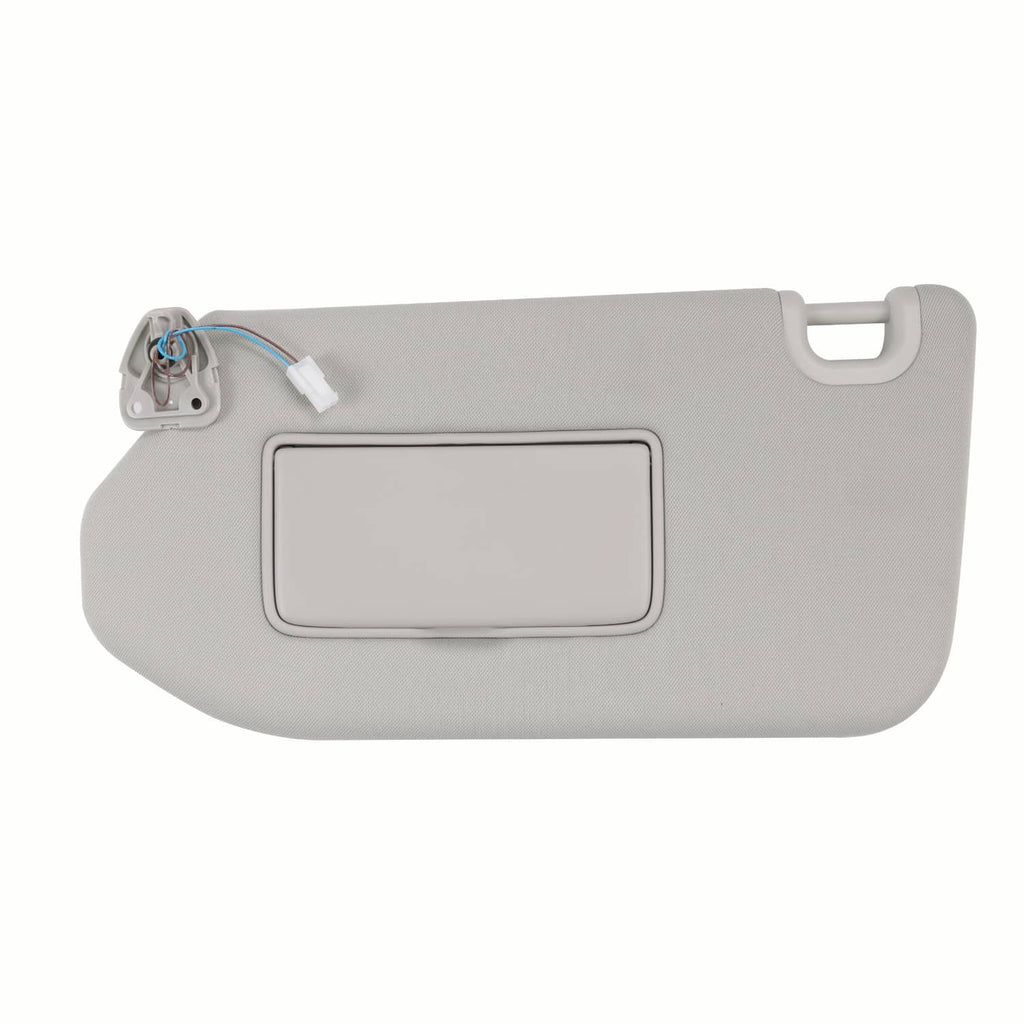 Light gray left driver sun visor with vanity mirror and wiring