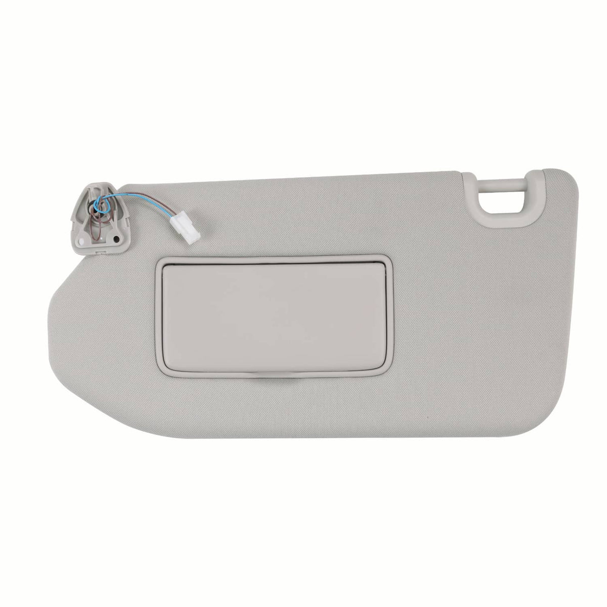 Light gray left driver sun visor with vanity mirror and wiring