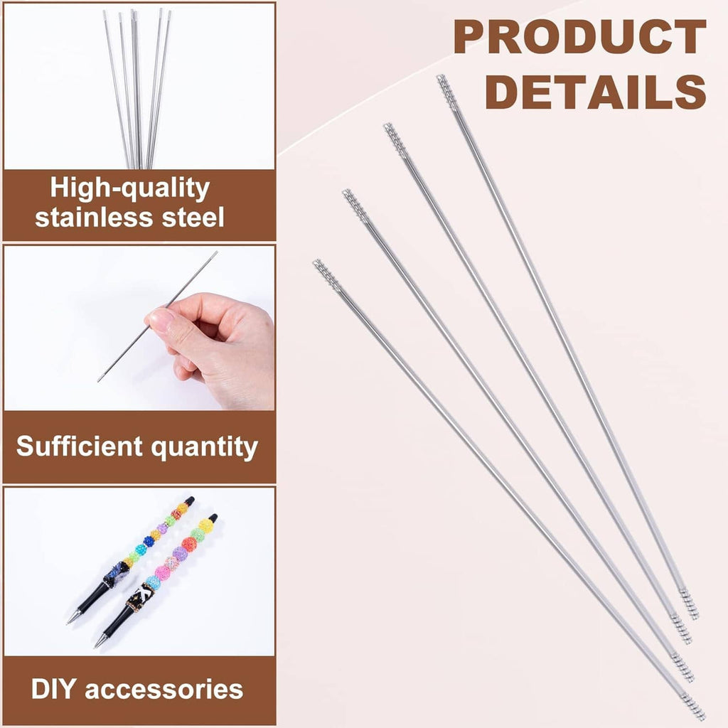Beadable pen extender rods bundle with high-quality stainless steel blank bars