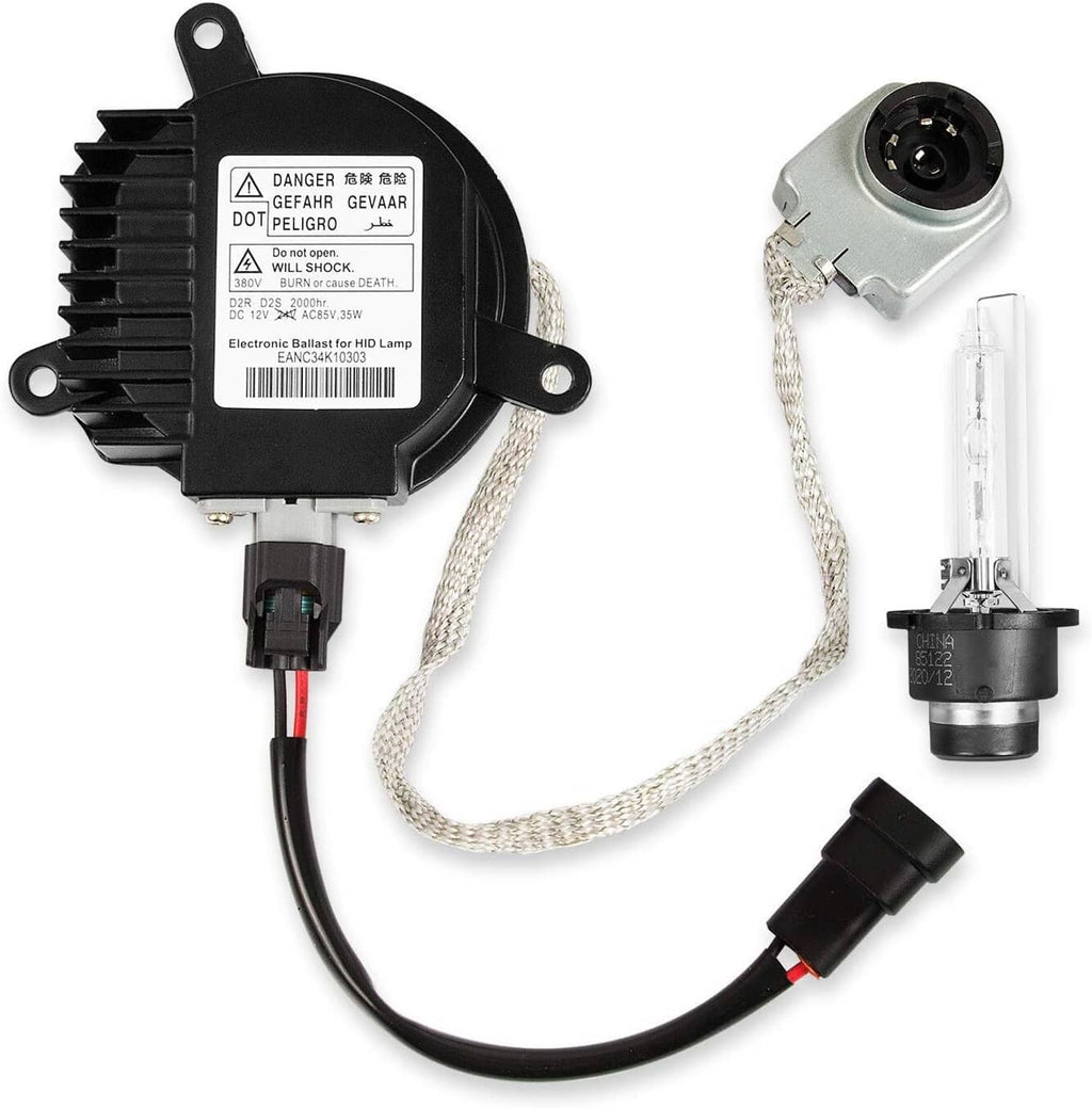 HID xenon ballast with igniter and braided wire harness, D2S bulb included