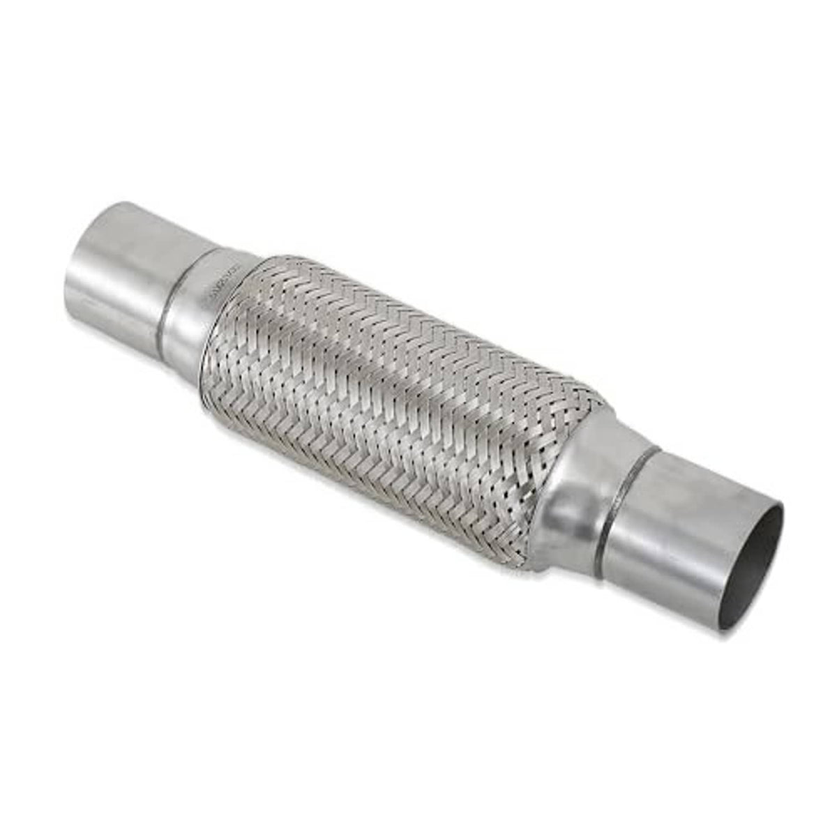 Universal stainless steel exhaust flex pipe with woven mesh and flared end ends
