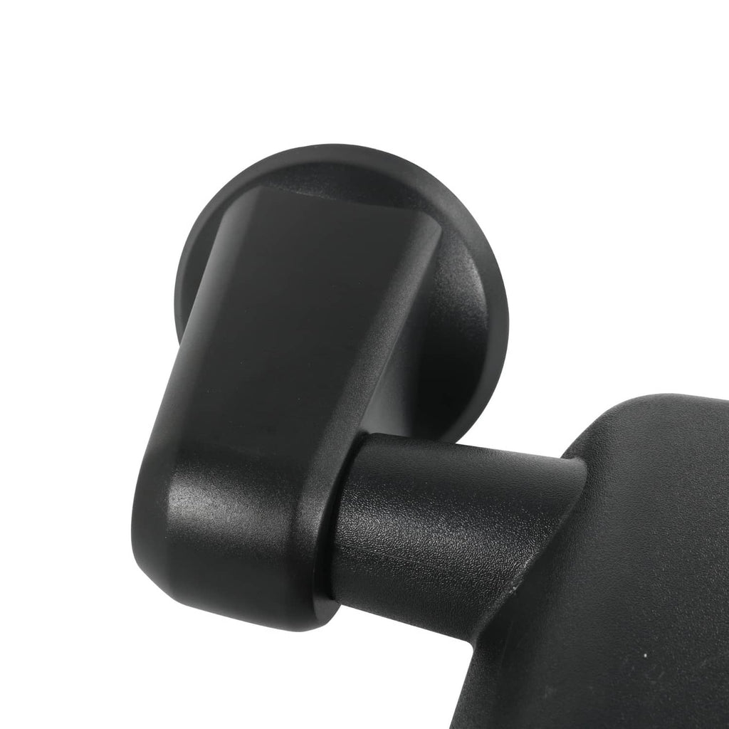 Black manual side mirror with round mount and angled arm