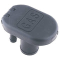 Perko black vented fuel fill cap with embossed logo and two inlet nozzles