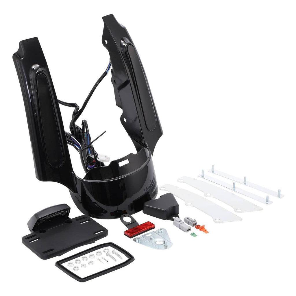 Rear fender fascia with two vertical LED light bars and included mounting parts