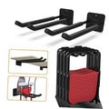 Set of 2 black wall-mount tool hooks with curved rubber-coated arms