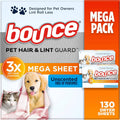 Pet hair & lint guard dryer sheet mega pack, unscented 130-count box