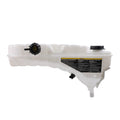 Coolant recovery reservoir bottle tank, white plastic with black cap and sensor port