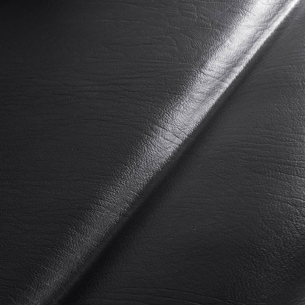 Black textured synthetic leather seat cushion surface