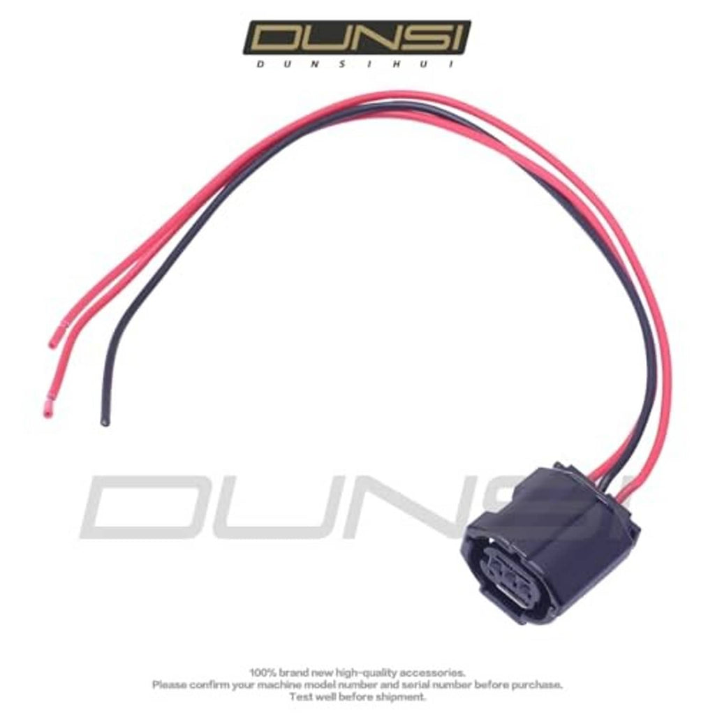 Camshaft sensor connector pigtail with red and black wire leads and 2-pin plug