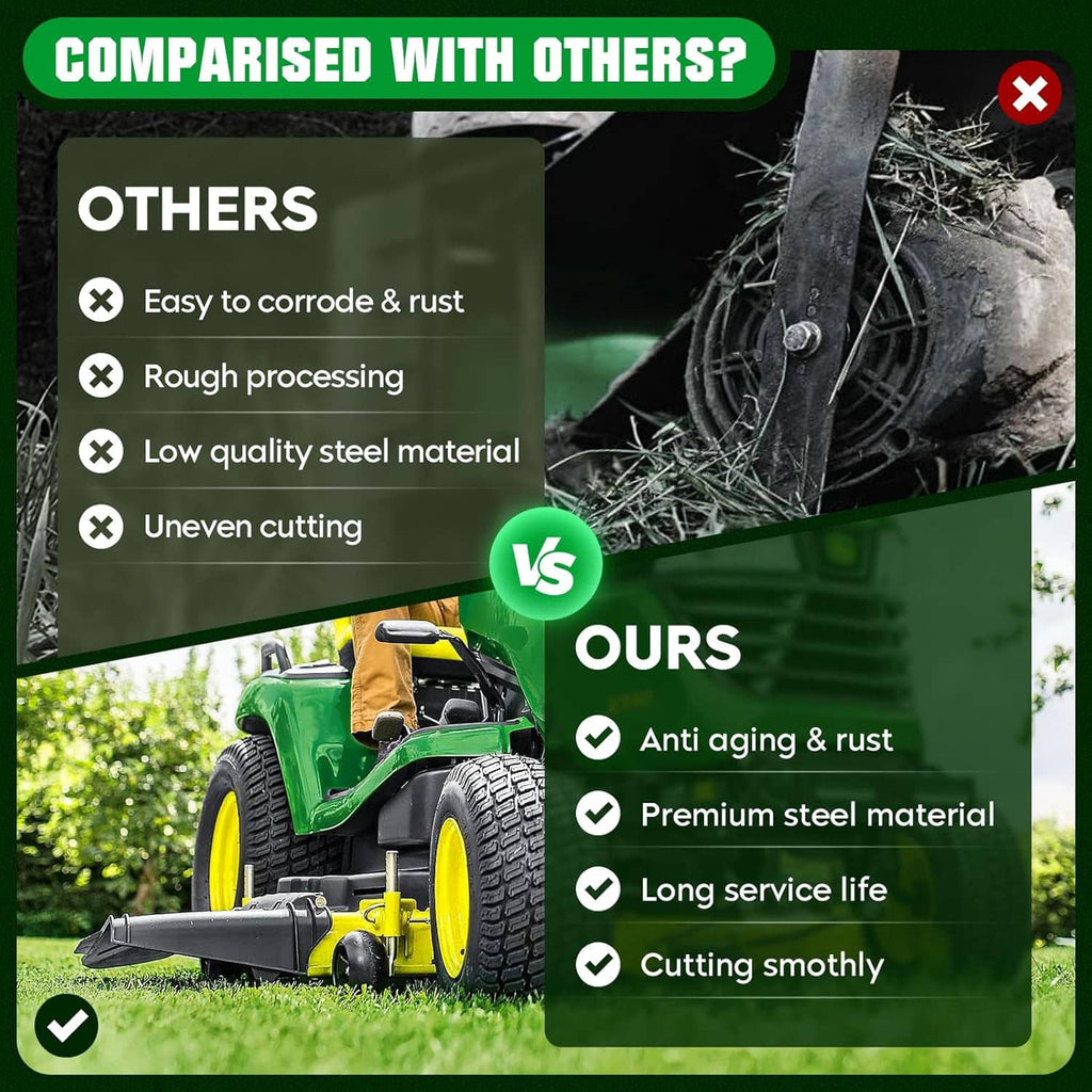 Deck rebuild kit comparison graphic showing others vs ours checklist
