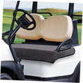 Waterproof golf cart seat cover: beige cushion top with dark gray protective sides