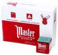 Master billiard chalk box with 12 green chalk cubes, premium quality packaging