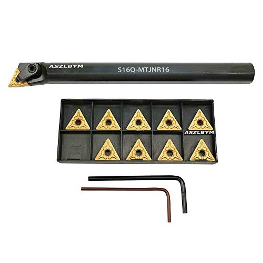 Boring bar tool holder with triangular carbide insert and insert tray with hex keys